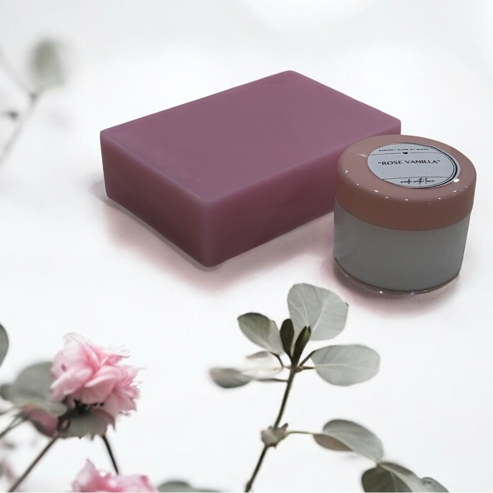 Rose Vanilla Soap + Lotion Set